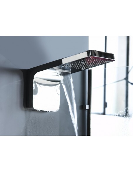 SOFFIONE A MURO INOX CON CASCATA E NEBULIZZATORE