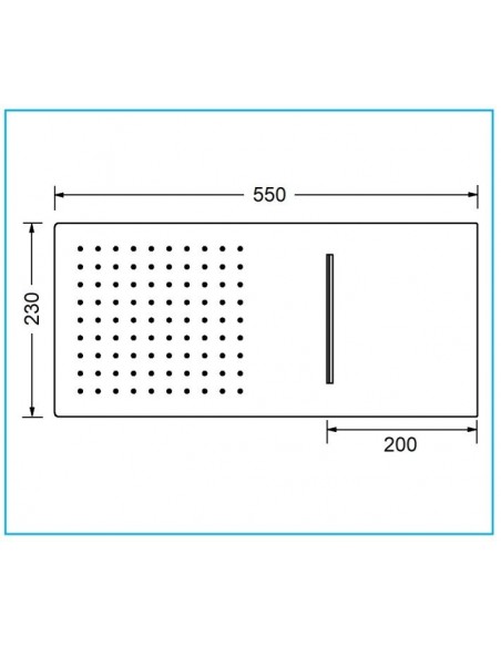 WAND-QUADRATE DUSCHKOPF AUS EDELSTAHL MIT WASSERVORHANG