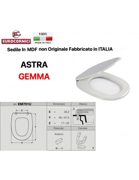 SEDILE PER WC ASTRA GEMMA EM701U