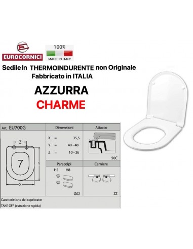 SEDILE PER WC AZZURRA CHARME EU700G