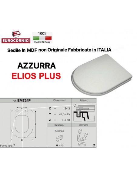 SEDILE PER WC AZZURRA ELIOS PLUS EM724P