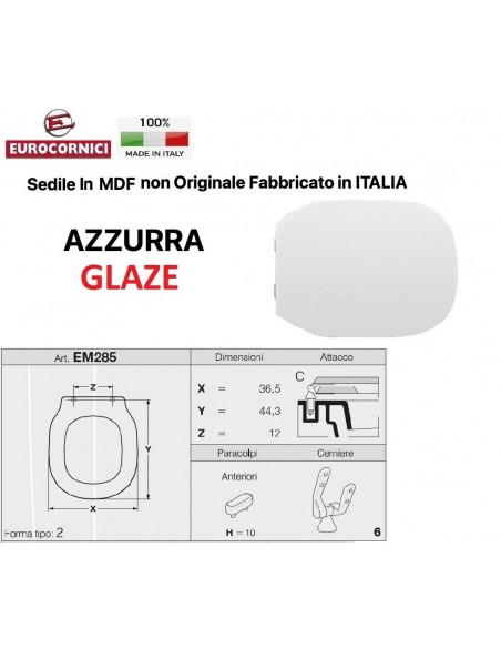 SEDILE PER WC AZZURRA GRAZIE EM285