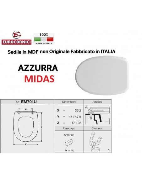 SEDILE PER WC AZZURRA MIDAS EM701U