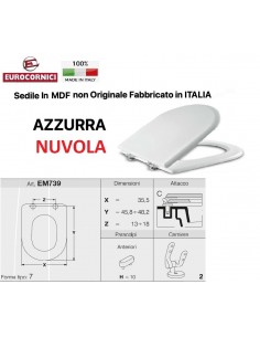SEDILE PER WC AZZURRA NUVOLA EM739