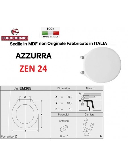 SEDILE PER WC AZZURRA ZEN 24 EM265