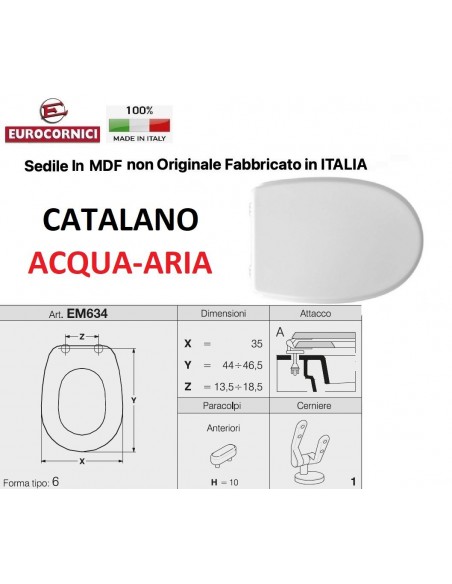 SEDILE PER WC CATALANO ACQUA/ARIA EM634