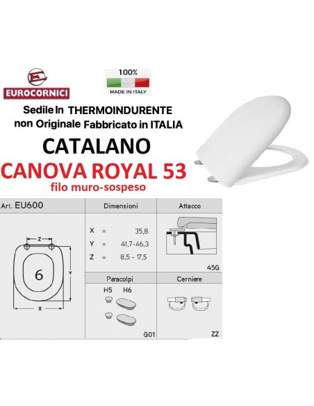 SEDILE PER WC CATALANO ROYAL 53/55 EU700