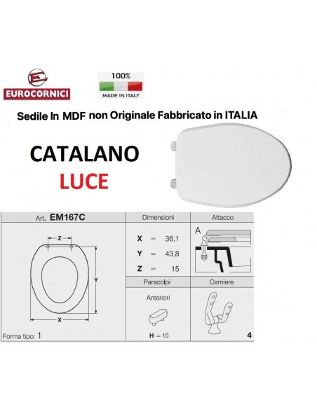 SEDILE PER WC CATALANO LUCE EM167C
