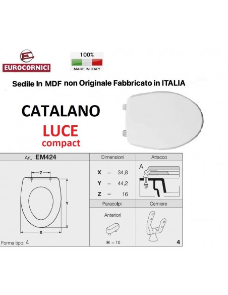 SEDILE PER WC CATALANO LUCE COMPACT EM424