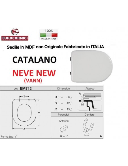 SEDILE PER WC CATALANO NEVE NEW EM712