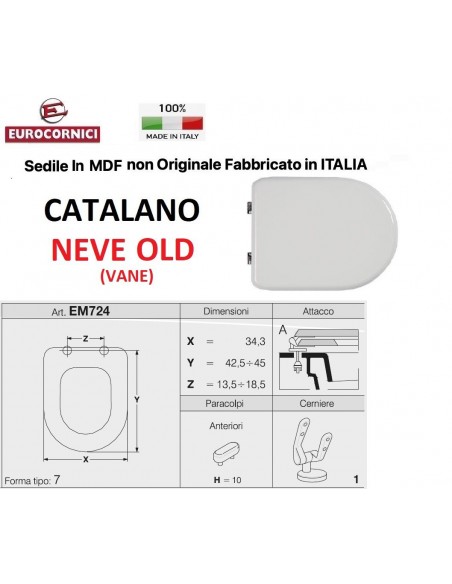 SEDILE PER WC CATALANO NEVE OLD EM724