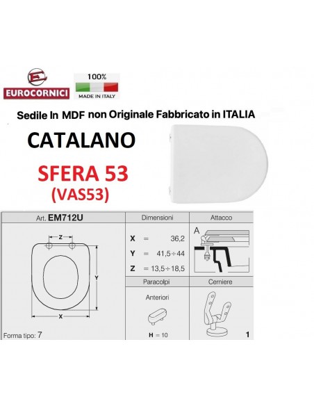 SEDILE PER WC CATALANO SFERA 53 EM712U