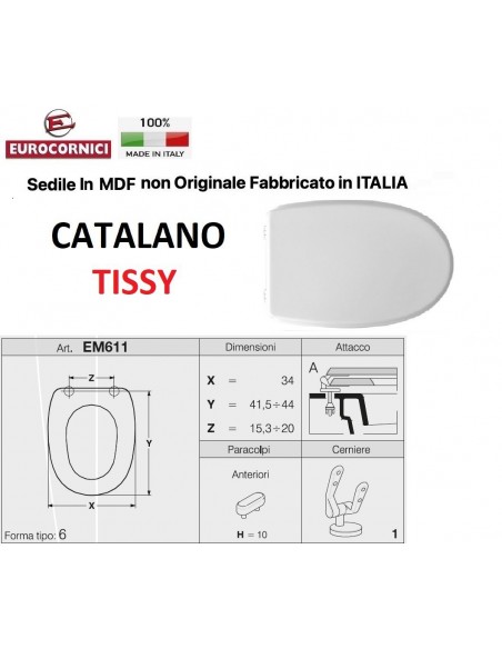SEDILE PER WC CATALANO TISSY EM611