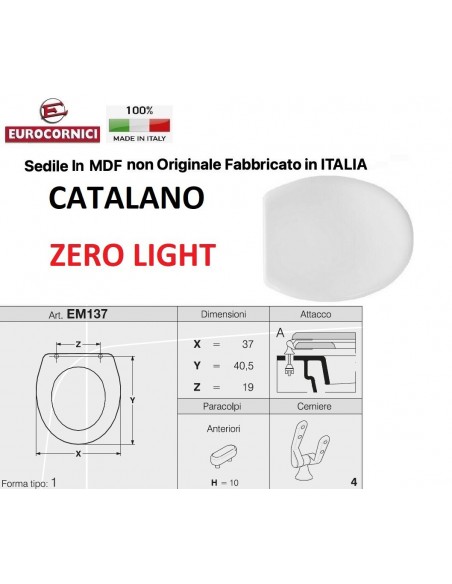SEDILE PER WC CATALANO ZERO LIGHT EM137