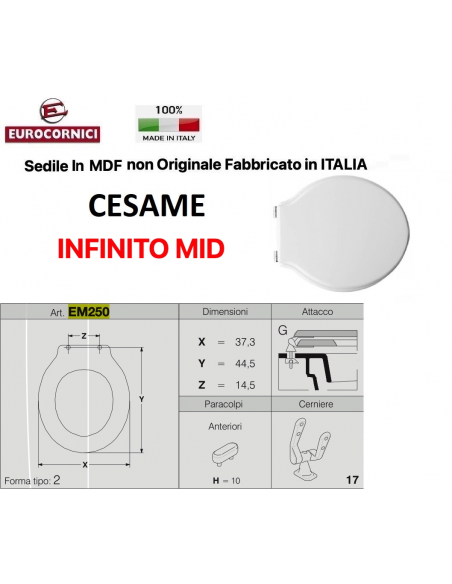 SEDILE PER WC CESAME INFINITO MID EM250