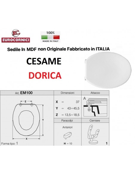 SEDILE PER WC CESAME DORICA EM100