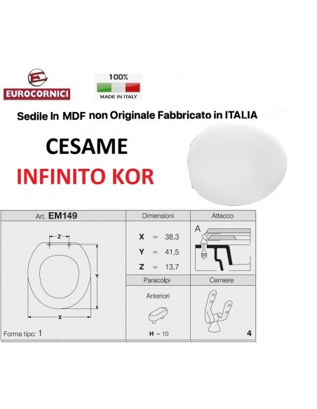 SEDILE PER WC CESAME INFINITO KOR EM149