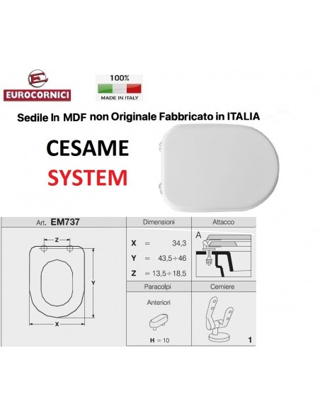 SEDILE PER WC CESAME SYSTEM EM737