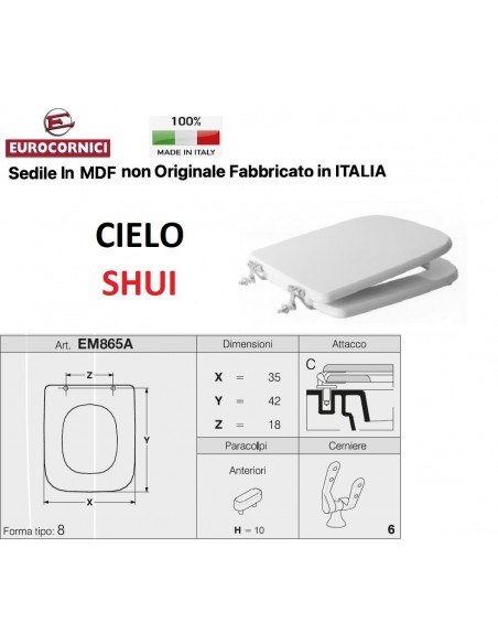 SEDILE PER WC CIELO SHUI EM865A