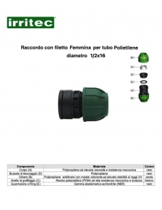 RACCORDO FEMMINA  A COMPRESSIONE CONNECT 1/2X16