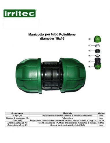 MANICOTTO A COMPRESSIONE CONNECT 16X16