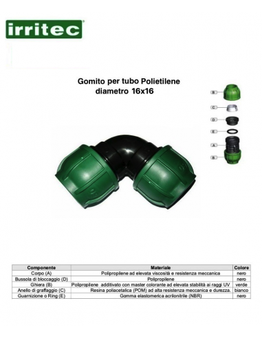 GOMITO A COMPRESSIONE CONNECT 16x16