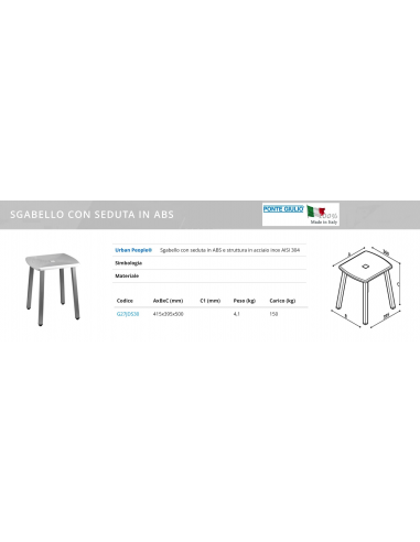 SGABELLO SEDUTA IN ABS G27JDS30