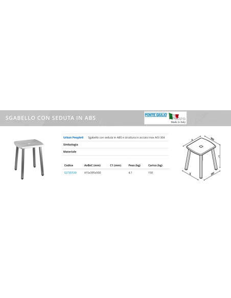 SGABELLO SEDUTA IN ABS G27JDS30