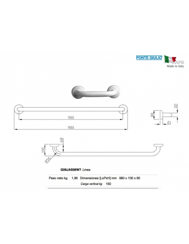 LINEARE GRIFFSTANGE 980mm