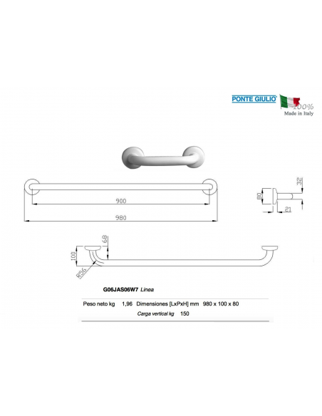 MANIGLIONE LINEARE 980mm