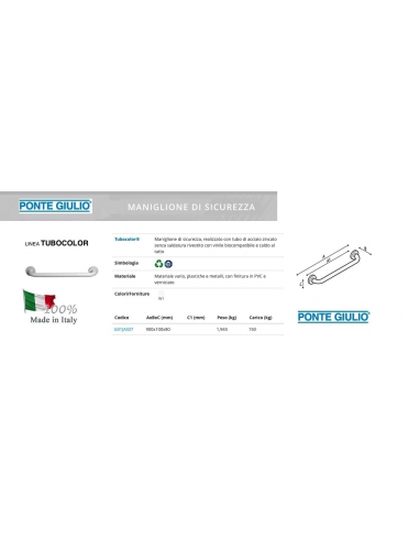 MANIGLIONE TUBICOLOR 900X100X80