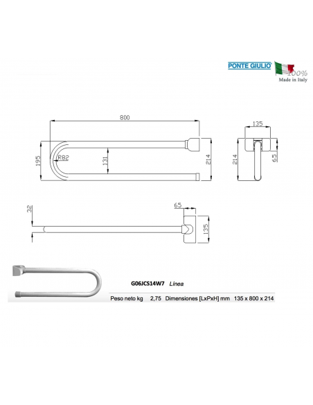 IMPUGNATURA RIBALTABILE mm800