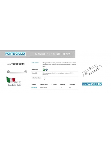 HANDLÄUFER TUBICOLOR 980X100X80