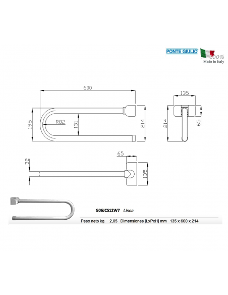 IMPUGNATURA RIBALTABILE mm600