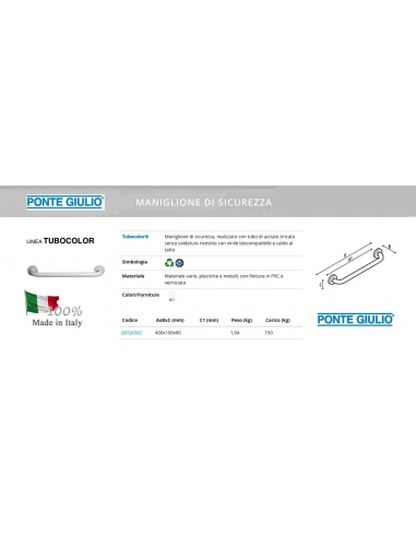 MANIGLIONE TUBICOLOR 400X100X80