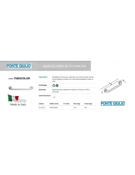 MANIGLIONE TUBICOLOR 700X100X80