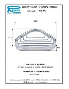 PORTASAPONE ANGOLARE IN OTTONE CROMATO REMER GRANDE RB272 2