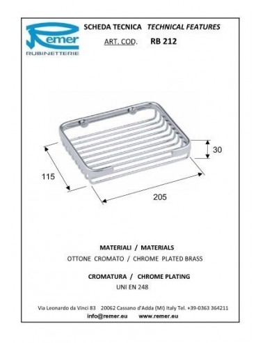 SEIFENHALTER AUS VERCHROMTEM MESSING REMER RB212