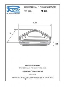 PORTASAPONE IN OTTONE CROMATO REMER RB271 ANGOLO 2