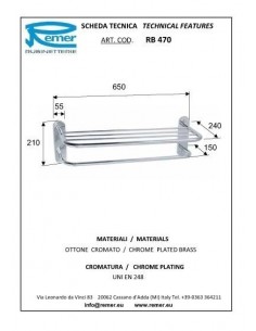 PORTASCIUGAMANO IN OTTONE CROMATO REMER MULTIPLO RB470 2