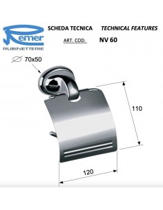 PORTA ROTOLO IN OTTONE CROMATO REMER NV60 SERIE 900 2