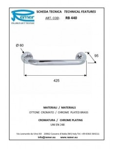 PORTASCIUGAMANO IN OTTONE CROMATO REMER CM.40 RB440 2
