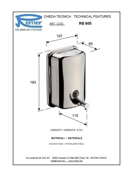 PORTASAPONE LIQUIDO REMER RB600