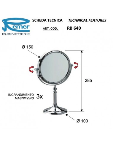 SPECCHIO REMER RB640