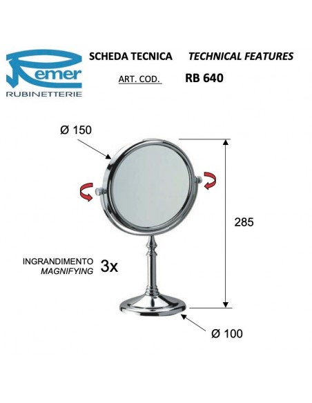 SPECCHIO REMER RB640