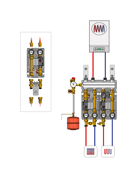 MODULO IDRAULICO BRV DN20 20255R SENZA CIRCOLATORE