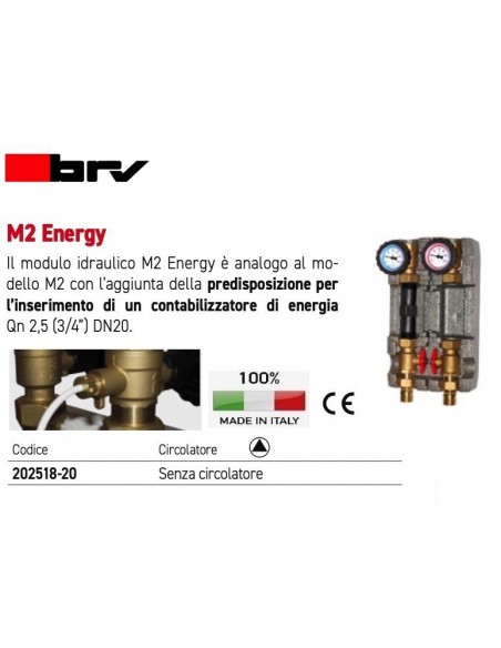 MODULO IDRAULICO BRV DN20 202518-20 SENZA CIRCOLATORE