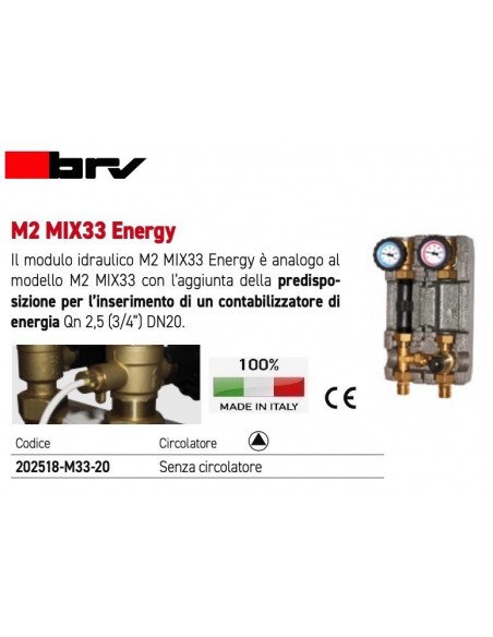 MODULO IDRAULICO BRV DN20 20518-M33-20 SENZA CIRCOLATORE