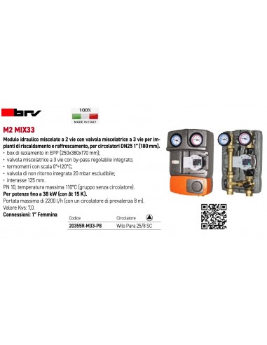 MODULO IDRAULICO BRV DN25 20355R-M33-P8...