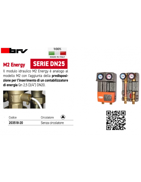 MODULO IDRAULICO BRV DN25 203518-20 SENZA CIRCOLATORE